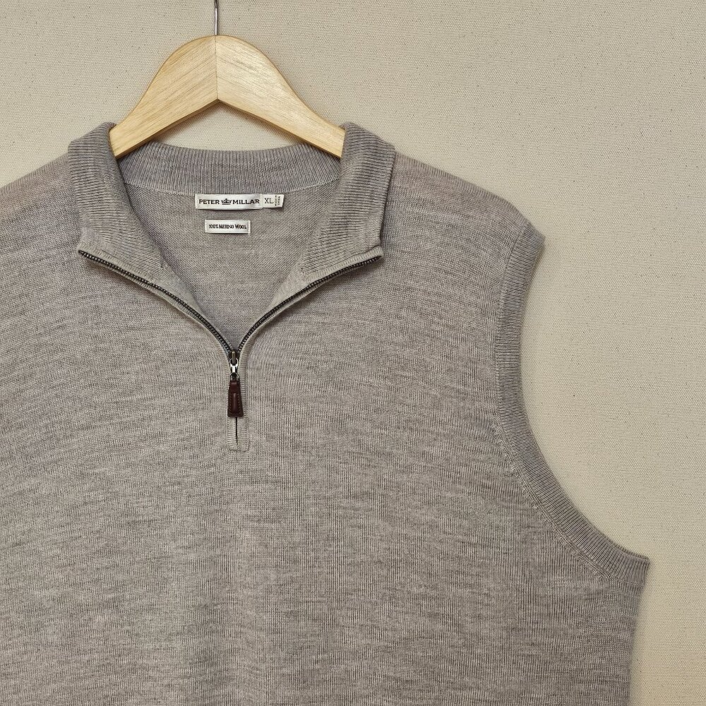 Peter Millar Merino Wool Quarter Zip Sweater Vest XL